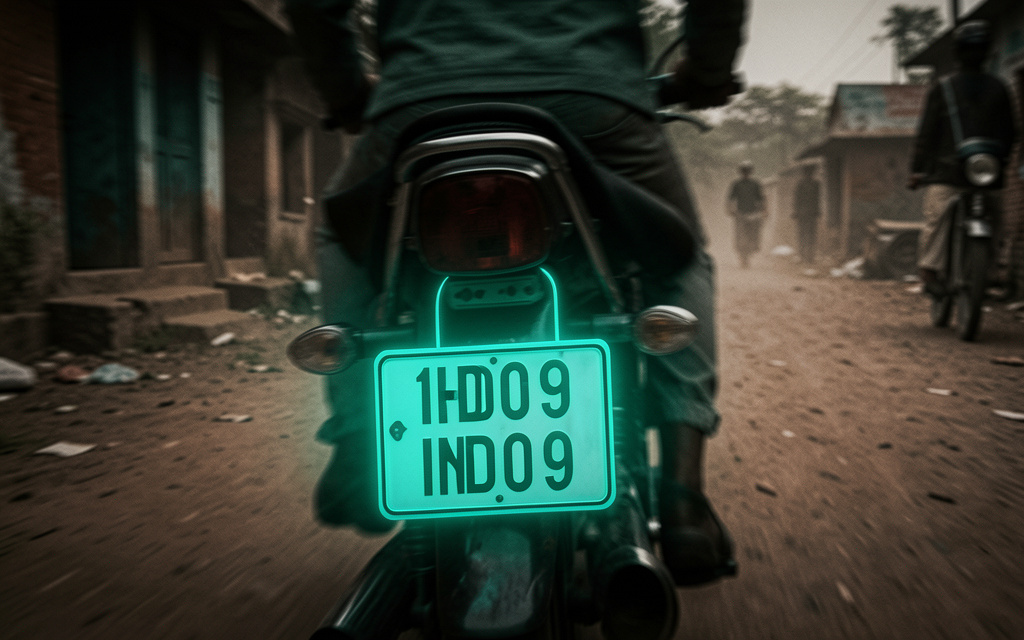 Motion-blurred motorcycle plate still decoded by ANPR