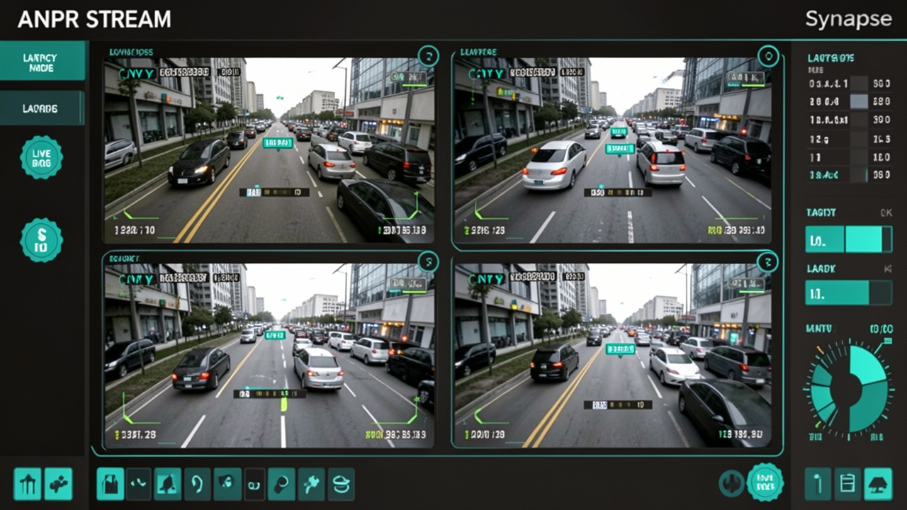 ANPR Stream multi-camera live detection grid